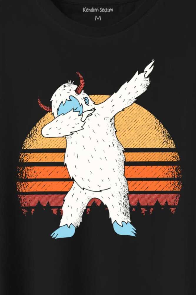 Yeti Dans Dabbing Koca Ayak Funny Dance Baskılı Tişört Unisex (1)