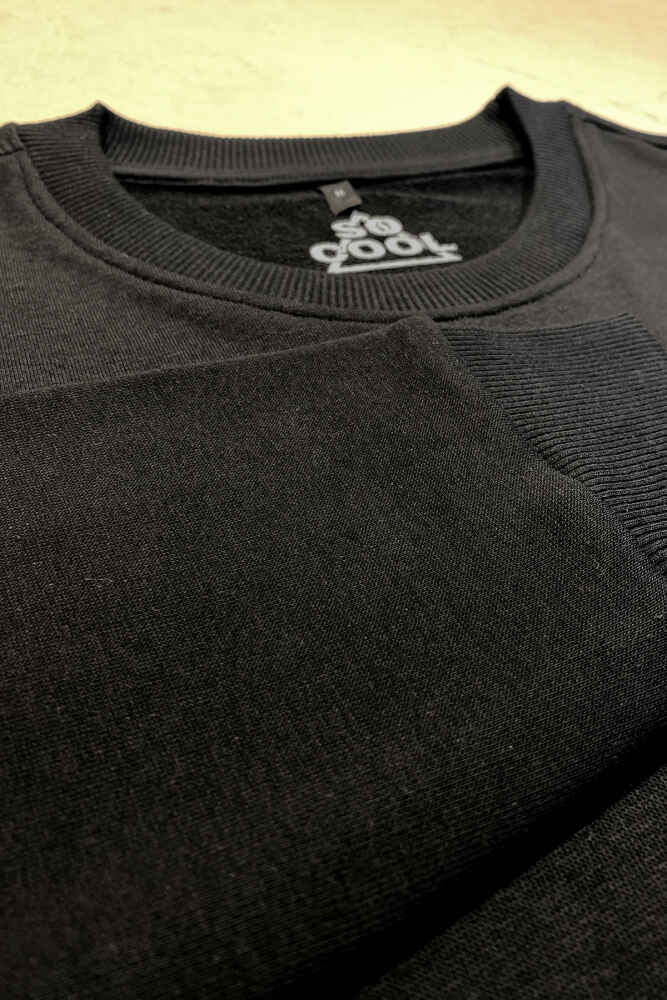 Yılbaşı Hediye Geyik Christmas Happy New Year Siyah Baskılı Sweatshirt (1)